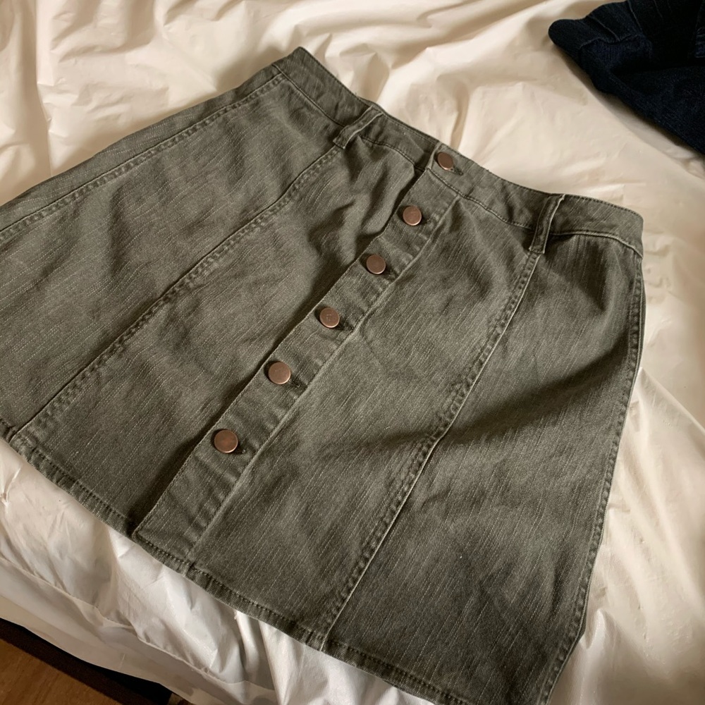 Button down mini skirt